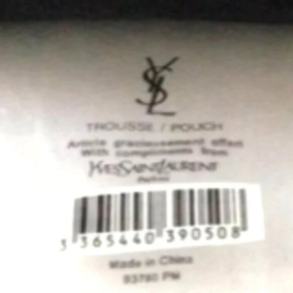 Yves Saint Laurent Trousse Black Gold Velvet Bag Pouch Wristlet Gold YSL NWT - Picture 2 of 4